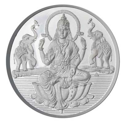 "10 Grams Lakshmi Silver Coin - SJSC001R99 - Click here to View more details about this Product